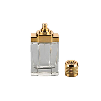 UV Plastic Cap Empty Perfume Spray Bottles 100ml Glass Golden Cap Color