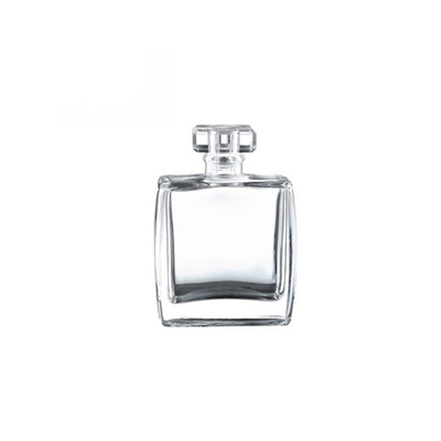 Clear Custom Glass Perfume Bottles , Square Glass Perfume Bottles Various Caps